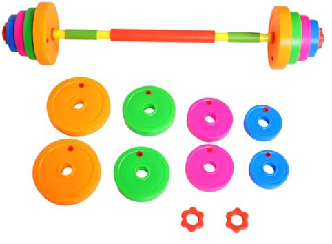 GAROZATION 2pcs Adjustable Weight Barbell Dumbbell Fitness for Promotes Healthy Habits Fun Workouts School Kindergarten