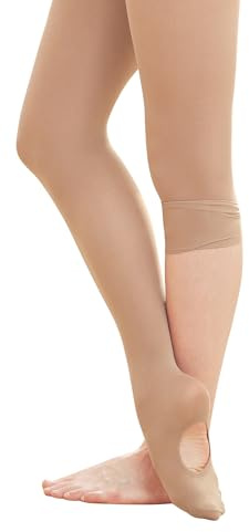 Stelle Women's Ballet Tights Convertible Dance Leggings Ultra Soft Pro Transition Tight(TN,M)