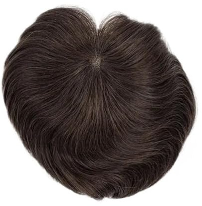 QRSTUVXZY Echthaar Toupet für Männer 8X8 cm Kleines Männer-Toupet Echtes Menschenhaar Weiche Dünne Haut Herren-Haarteile Haarersatzsystem Bei Leichtem Haarausfall Herren-Toupet(Dark Brown)