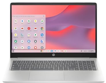HP Chromebook 15a-nb0006na 15.6 Laptop | Intel N100 | 4GB RAM | 128GB Storage | HD Display | Integrated Intel Graphics | WiFi 6 | HD Webcam | Silver | ChromeOS