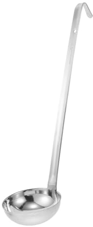 STOBAZA Mestolo in Acciaio Inox Manico Lungo Uncino Resistente Al Calore Per Servire Zuppe Salse e Stufati Facile Da Pulire e Lavabile in Lavastoviglie