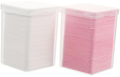 LOLIPPYY 2 boîtes Lingettes Non Pelucheuses pour Colle Cils et Dissolvant Vernis Boîtes de Nettoyants pour Ongles et Extensions Nettoyage Rapide et Sûr