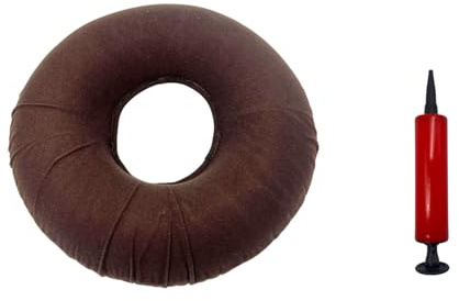 3 Pagen® Sitzring aufblasbar – weicher Bezug – inkl. Luftpumpe – Donut-Kissen zur Entlastung nach OP, Geburt oder Steißbeinbeschwerden- fördert eine gesündere Sitzhaltung - Ø 38 cm