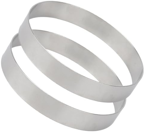 TOYANDONA 2 Anillos Redondos Utensilios de Cocina Duraderos y Lavables Pack de 2 Piezas de Acero Inoxidable Resistentes al Calor para Hornear Pizza y Tartas