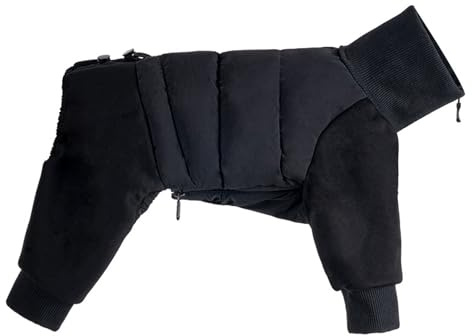 Hundemantel Winter 3D-Schnitt Flexibel und warm Hundekleidung Hundepulli Sweatshirt Hund Winterjacke Schwarz XXL