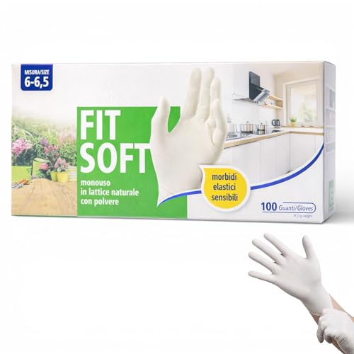 topolenashop 100 Guanti Monouso in Lattice Naturale con Polvere Taglia S – Guanti Usa e Getta Bianchi Resistenti – Per Pulizia Casa Cucina Meccanico Tattoo Giardinaggio 830001687