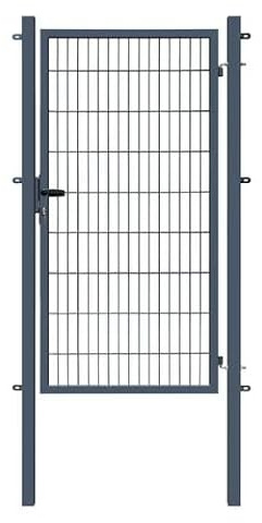 Gartentor Doppeltor Basic mit Schloss & Schlüssel – Doppelstabmattenzaun Tor, Stabil & Witterungsbeständig (Anthrazit, 100 cm x 180 cm)
