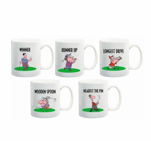 5 Golf Mug Awards | Longest Drive, Winner, Runner Up, Nearest Pin, Wooden Spoon