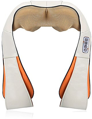 Vinteky Masajeador de Cuello y Hombros Básico Shiatsu Masajeador Cervical con 4D Rotación y Función de Calor para Relajación de Fatiga en Casa, Oficina o Coche (Gris)