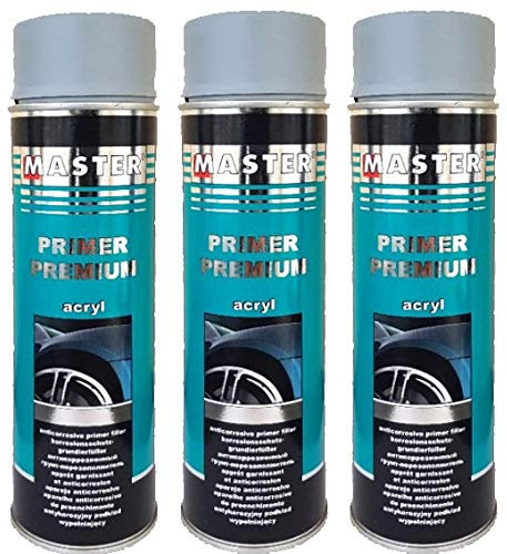Troton 3 x 500 ml Premium Primer Protección contra la corrosión en spray de imprimación de acrílico, base adherente para coche