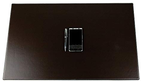 DELMON VARONE - Personalisierbare Schreibtischunterlage XXL Cambridge Top Grain Leder braun, Rutschfeste Echtleder Schreibunterlage abwaschbar, Schreibtisch Unterlage geeignet als Mousepad, 70 x 50 cm