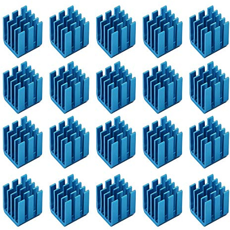 Create idea 20Pcs Stepper Motor Heat Sink, with Conductive Adhesive 3D Printer Chip Cooling Radiator for TMC2130 TMC2100 A4988 DRV8825 TMC2208 (Blue 9x9x12mm)