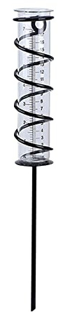 Jimtuze Pluviomètre d'extérieur | Pluviomètre en verre d'extérieur | Outils pour jardinier, rechange amovible avec piquet pour cour, pelouse, allée, terrasse, décoration pour jardin