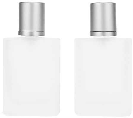Sonew 2 Botellas de Spray de Perfume de 50 Ml, Vidrio Grueso, Transparente, Recargable, Frasco Perfume Recargable, Atomizador de Perfume a Prueba de Fugas para Aceites Esenciales de