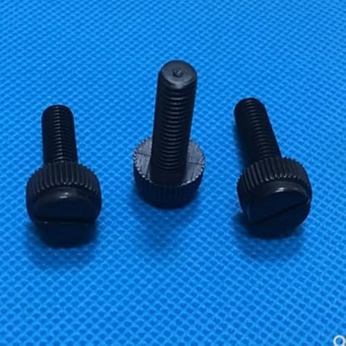 10-50 Stück M3 M4 M5 M6 M8 Schwarze geschlitzte Nylon-Rändelschraube PA66 Nylon-Kunststoff-Handdrehschraube Computer-Handschrauben anziehen (Color : M6x16 (20pcs))