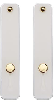 QUARKZMAN 2pcs Téléphone Boucle Doigt Support Silicone Téléphone Sangle Poignée Porteur Téléphone Portable Poignée Chevalet pour Plupart Téléphone-Intelligent Blanc