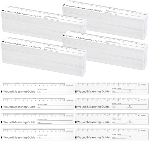 Janlaugh 1000 Stück Wundmesslineal 15,2 cm Einweg-Papierbandmaß | Doppelseitige Wundmessanleitung, medizinische Versorgung, Papierbandmaß, Einweg-Papierlineal, Wundmesswerkzeuge für