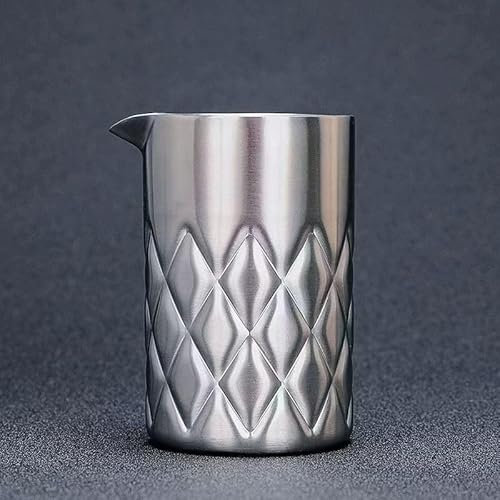 Barmixer, ausgefallenes Mischglas aus Edelstahl, Cocktail-Mischglas, hochwertiges Muster, dicke, doppellagige Pull-Flower-Cup-Bar (Color : 1)
