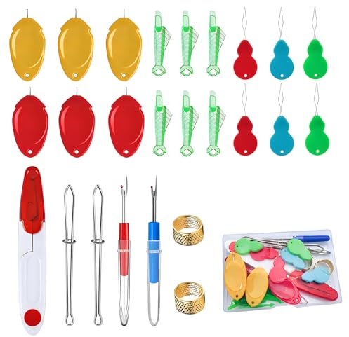 SHSHbuy Kit Enfile-Aiguille, 25 Pièces en Plastique DIY pour Machine à Coudre, Point de Croix et Quilting Craft