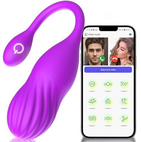 Vibradorador Mujer Juguetes Eróticos Para Pareja Sexuales Control Remoto APP 9 Modos Vibradorador Clítoris Consoladores.. para Mujer Vibrador Mando Distancia Huevo Vibración con Mando (Lilla)