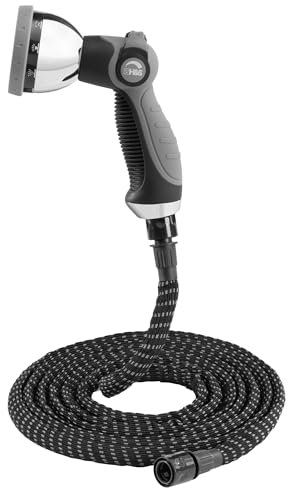 H&S Manguera Jardin Extensible - Manguera Jardin 10 Metros Expandible x2 y Flexible - Incluye Pistola de Riego con 10 Funciones - Mangueras de Jardín Extensibles - Gris