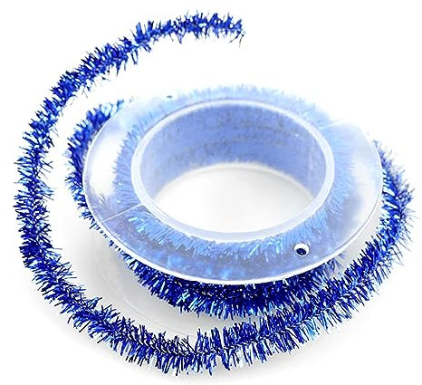 Blausky 5 Rolle 1.5 m Tinsel Girlanden,Weihnachts Lametta Girlande,Lametta Folien Girlande,Weihnachtsbaum Dekoration Girlande mit Eisendraht,Funkelnd,Flauschige Twist-Girlanden,Feier Deko,