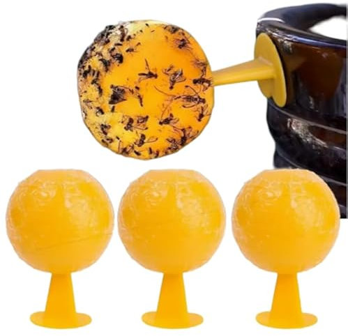 3 Pack Fly Sticky Traps Indoor - Fruit Fly Catcher & Plant Fly Stickers - Fly Traps Indoor for Home Use - Sticky Fly Trap for Indoor Plants - Insect Sticky Traps - Sticky Insect Balls