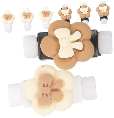 GLEAVI 8pcs Cartoon Data Cable Protectors, Lovely Charging Wire Sleeves with Decorative Plastic and Resin Material, Portable Cable Saver for Mobile Devices and Earphones