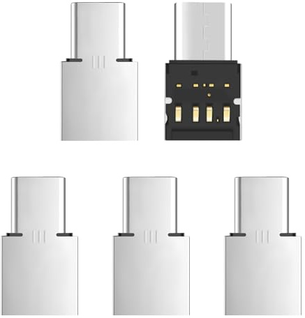 Pqahffowr 5 PZ Ultra Mini Type-C Adattatore USB-C a USB 2.0 OTG per Tablet Telefono Cellulare E USB E Disco Flash