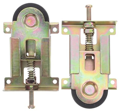 Alipis Roulettes pour Porte Coulissante Réglables en Hauteur Lot de 2 de Placard Bois/métal Roulement à Billes en Acier Embouti Pom Quincaillerie Remplacement pour Portes Miroir