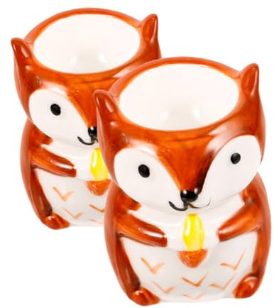 VILLCASE Hueveras De Porcelana Para Huevos Cocidos, Estilo Europeo, 2 Piezas, Color Marrón Claro, Organizador De Huevos Para Nevera, Soporte Para Desayuno, Fácil Limpieza, Uso Doméstico y Refrigerador