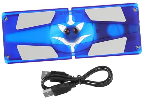 HEALSOPTHY Soporte Portátil para Laptop con Ventilador Grande y Luz LED Base Refrigeradora USB con Hub Enfriador Plegable para Prolongar Útil del Ordenador Portátil