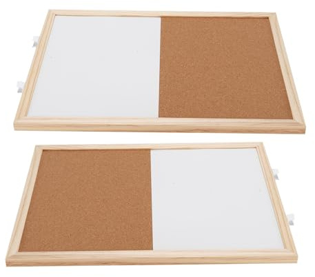 Walfront 2 Pièces Tableau D'affichage en Liège combiné Tableau Blanc 30x40 Cm Tableau Effaçable à Sec Magnétique et Tableau D'affichage en Liège pour L'organisation Murale de L'école de