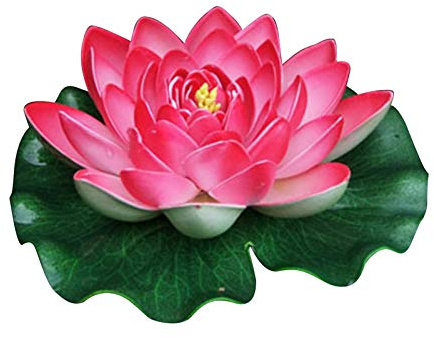 Artificial Floating Lotus Flowers Lifelike Fake Lily Pad Reusable Water Ponds Pool Fish Tank Fountain Birdbath Home Decoration Plants High- EVA Weather Easy to Install