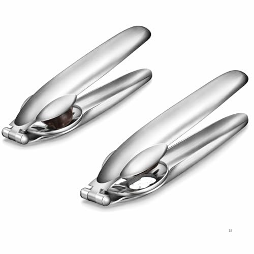 2-Pack Stainless Steel Nut Cracker Tool for Walnuts and Chestnuts - Heavy Duty Walnut Cracker & Chestnut Opener - Hand Press Kitchen Gadget for Pecans, Hazelnuts & Seafood Cracker Tool