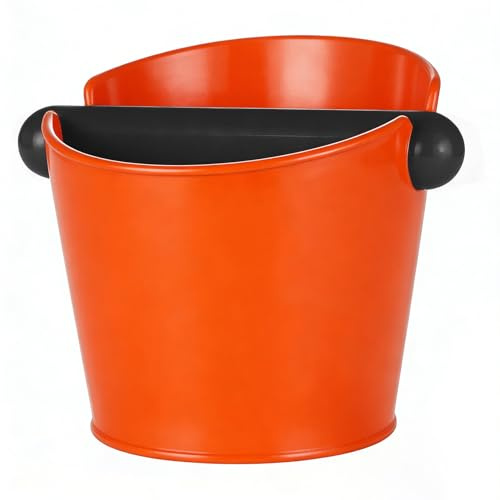 Abklopfbehälter orange für Siebträger, Barista Espresso Zubehör | Hochwertiger ABS-Kunststoff, leicht zu reinigen, Anti-Verschüttungsdesign, geräuscharm, perfekt für Barista & Zuhause!