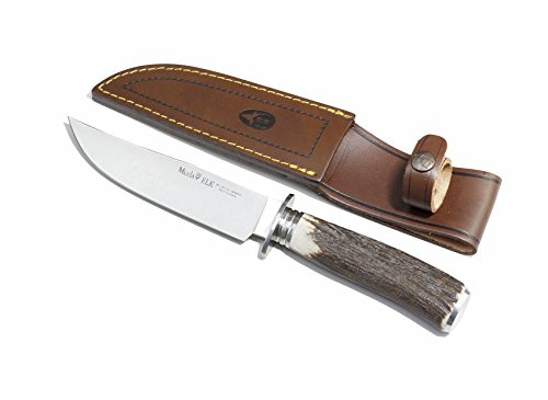 ELECTROPOLIS EIN Stück Jagdmesser Muela Elk, Hirschhorn Griff, Edelstahl-Schale, Gesamtgröße 26 cm + Mehrzweck-Geschenkkarte