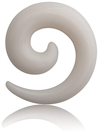 Treuheld® | Weiße Dehnschnecke/Dehnsichel - 10 Größen: 1,6-14mm - Hohe Qualität - aus Kunststoff - Dehnschnecke für Ohr & Piercings - Flesh Tunnel Expander/Dehner für Plugs aus weißem Acryl