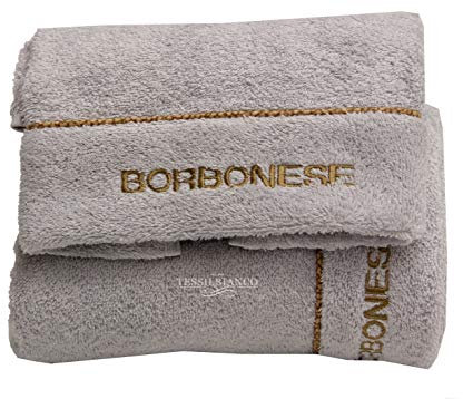 Set 1+1 coppia di spugne asciugamano e ospite borbonese fine op perla