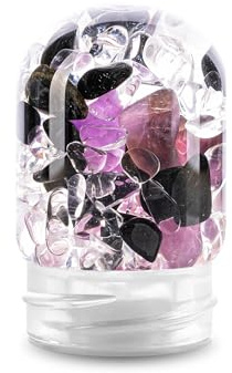 VitaJuwel Gempod GUARDIAN | Edelsteinmodul für VitaJuwel Flaschen und Karaffen mit Turmalin (Schörl), Amethyst & Bergkristall