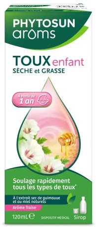 PHYTOSUN AROMS – Sciroppo Tosse Secca e Grassa Bambino – Naturale* – Azione Rapida: Allevia tutti i tipi di Tosse** – 1 x 120 ml