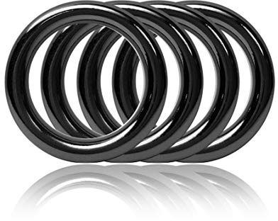 Ganzoo O-Ring Metall für Hunde-Leine & Paracord, Rundring aus rostfreiem legiertem Stahl, Farbe Titan, 25 mm Innen-Ø / 35 mm Außen-Ø, 4 Stück, für Halsbandzubehör