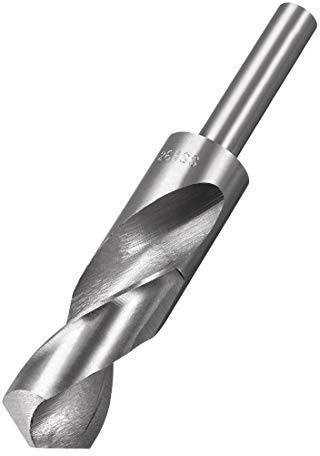 sourcing map Reduced Shank Drill Bit 26mm High Speed Steel HSS 4241 with 1/2 Inch Straight Shank