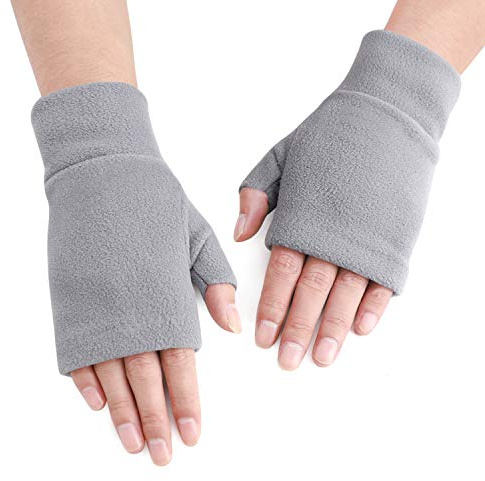 JINTN Unisex Sport Fleece Halb Handschuhe Fingerlose Fäustlinge Arbeitshandschuhe Armstulpen Warm Winterhandschuhe für Damen und Männer