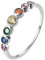 E Jewelry Rainbow Anniversary Eternity Ring für Frauen, Trauringe, Zirkonia 925er Sterling Silber Ring, Rhodinierter Damen Regenbogenring 62 (19,8)