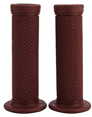 Qiilu Motorrad Lenkergriffe Star Decor Lenkerenden, 2 Stück 22mm Universal Vintage rutschfeste Gummi Motorrad Griffe(Rotbraun)