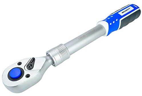 Haskyy CUK14-19 Cricchetto telescopico, cricchetto reversibile estensibile, 6,3 mm, 1/4; 160-210 mm, dentatura fine, chiave a cricchetto