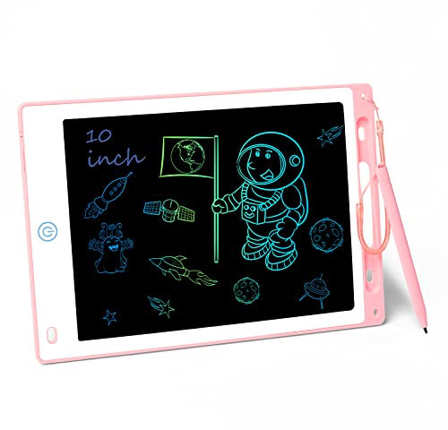 Vicloon LCD Writing Tablet, 10 Inch Colorful Drawing Board Digital eWriter Electronic Graphics Tablet, Kids Doodle & Scribble Boards Handwriting Drawing Pad Lock-Key Learning Writing Board for Kids