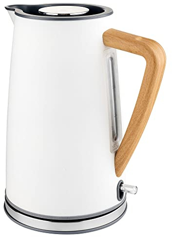 Botti Nelly Bouilloire Électrique 1,7 Litre, Ultra-Rapide, Design Moderne, Arrêt automatique, sans Fil, Acier Inoxydable sans BPA, Crème, 2150W