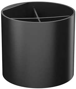 hansgrohe WallStoris - Tandborsthållare, Tandborstmugg, Badrum organisering, Badrumstillbehör utan borrning, matt svart, 27921670